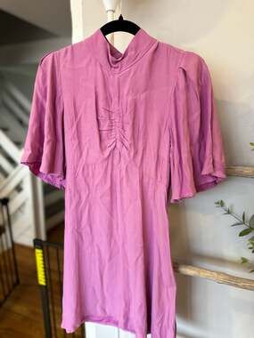Free People Dress Be My Baby Pink Mock Neck Mini Size Various NWOT